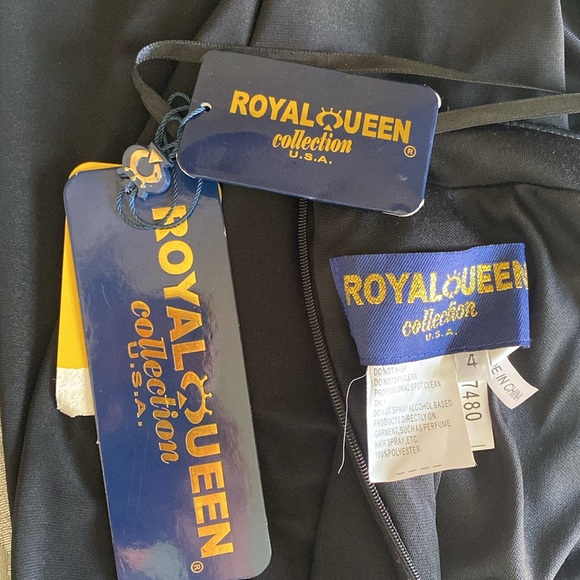 ROYAL QUEEN COLLECTION 🖤BLACK🖤 BEADED SPECIAL OCCASION 2PC DRESS SIZE 4🌟NWT🌟 - Picture 13 of 16